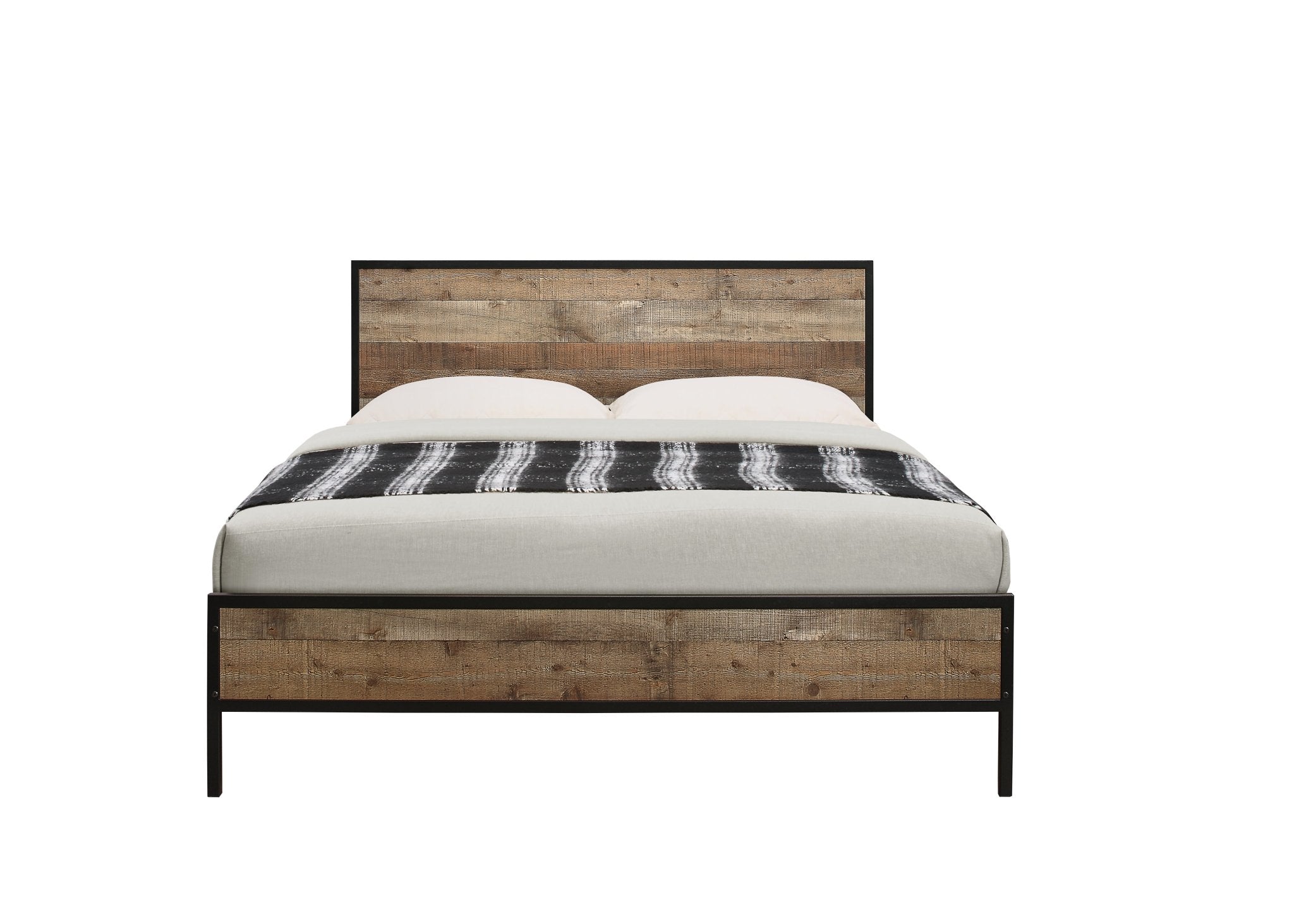 Urban King Bed Rustic Brown - Bedzy UK modern and affordable home furniture England