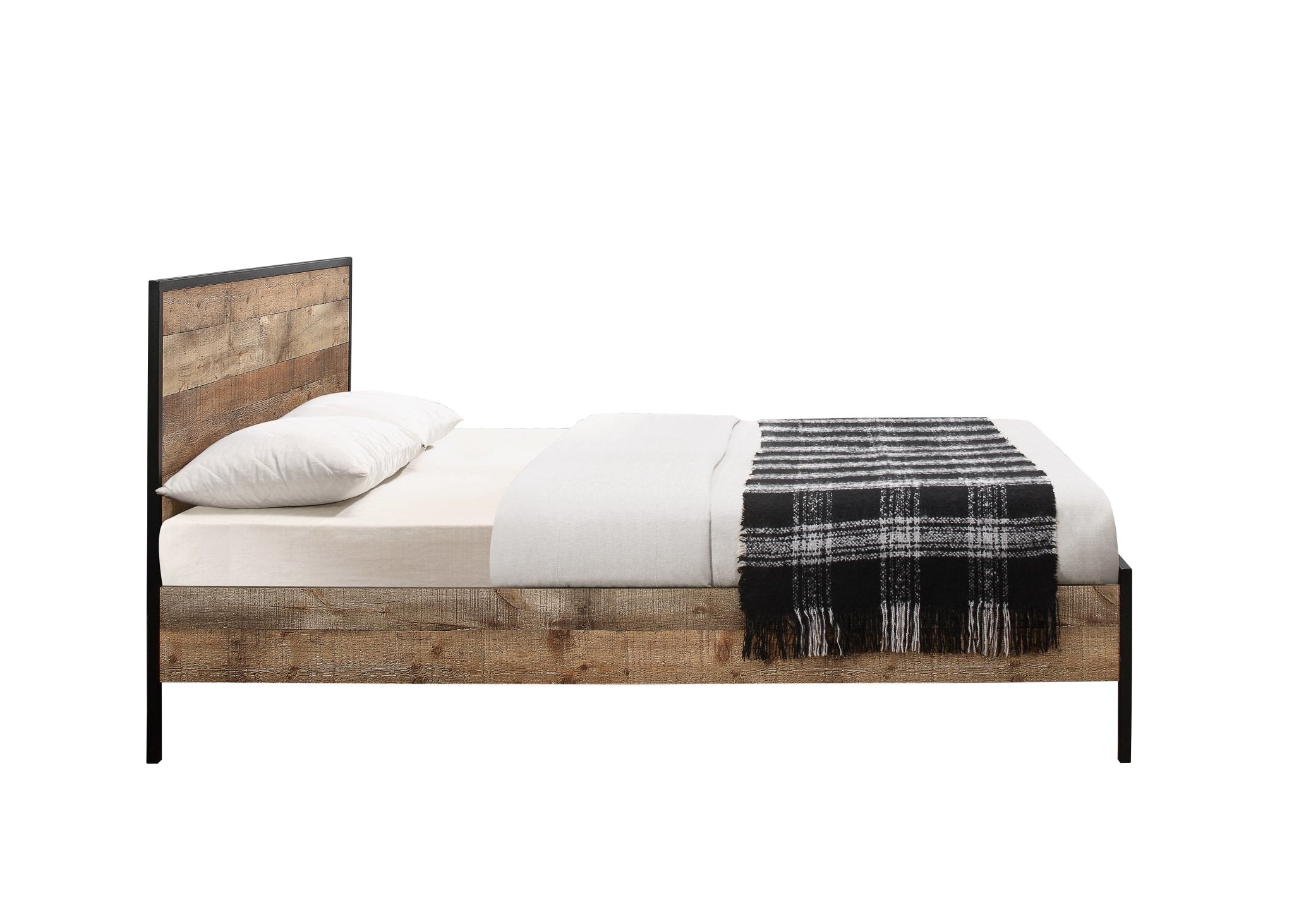 Urban King Bed Rustic Brown - Bedzy UK modern and affordable home furniture England