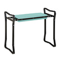 2-in-1 Foldable Garden Kneeling Pad and Seat Bench with Handles - Green