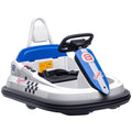 Electric Kids 6V Bumper Car with 360° Rotation, Music, Horn & Lights for 18-48 Months - White Blue Black