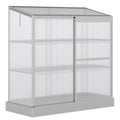 3 Tier Aluminium Frame Mini Greenhouse with Polycarbonate Panels - Silver