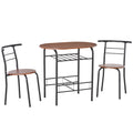 MDF 2 Person Dining Table Set with 2 Bar Stools - Oak & Black