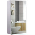 300mm Stainless Steel Wall-Mounted Bathroom Mirror Cabinet with Elegant Design - Stainless Steel