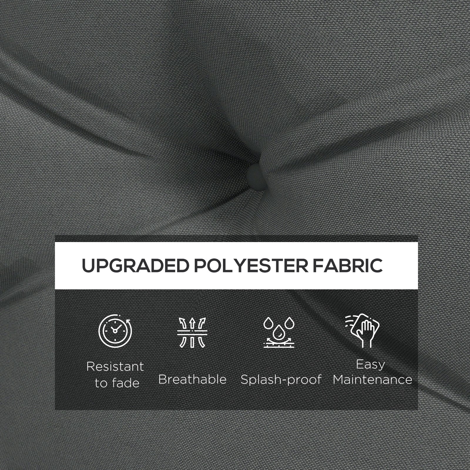 Set of 2 Replacement Seat Cushions for the 4-Piece Pallet Seat - Light Grey