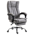 Home Office Desk Chair with Reclining Footrest Armrests Swivel Wheels - Grey