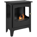 Freestanding Ethanol Fireplace 1.2L Tank with Stainless Steel Flame Snuffer, 3-Hour Burn Time for Indoor - Black