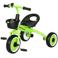 Adjustable Kids Tricycle with Basket and Bell for Ages 2-5 Years - Green