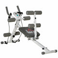 2-IN-1 Core & Abdominal Trainer with Sit-Up Bench and Foam Roller Adjustable Crunch Machine - Black & White