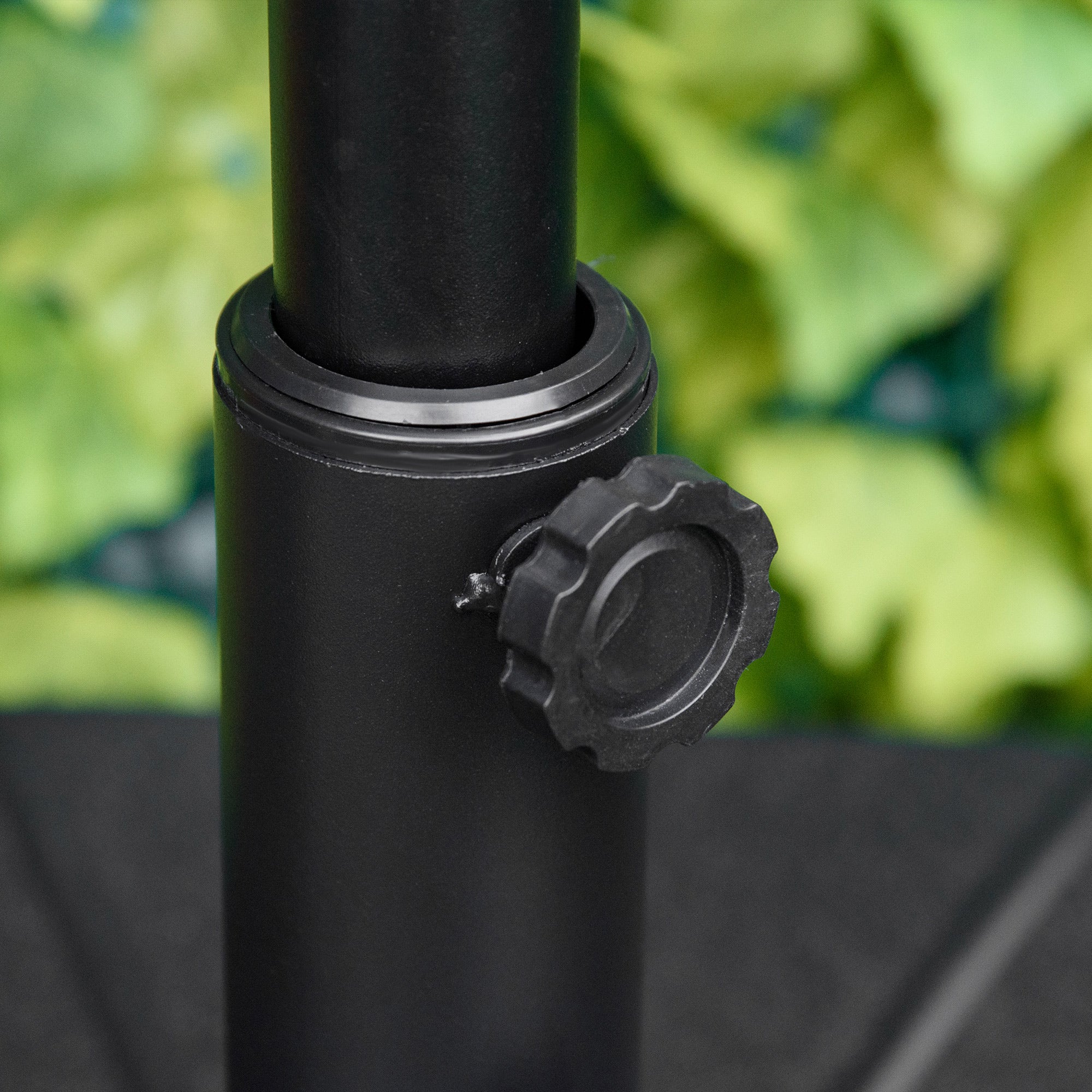 Octagonal Garden Parasol Base Stand with Water or Sand Fill, Fits 38-48mm Poles - Black
