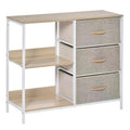 Chest of Drawers Dresser Cabinet with 3 Fabric Drawers & 2 Shelves for Living Room Bedroom Hallway - Beige