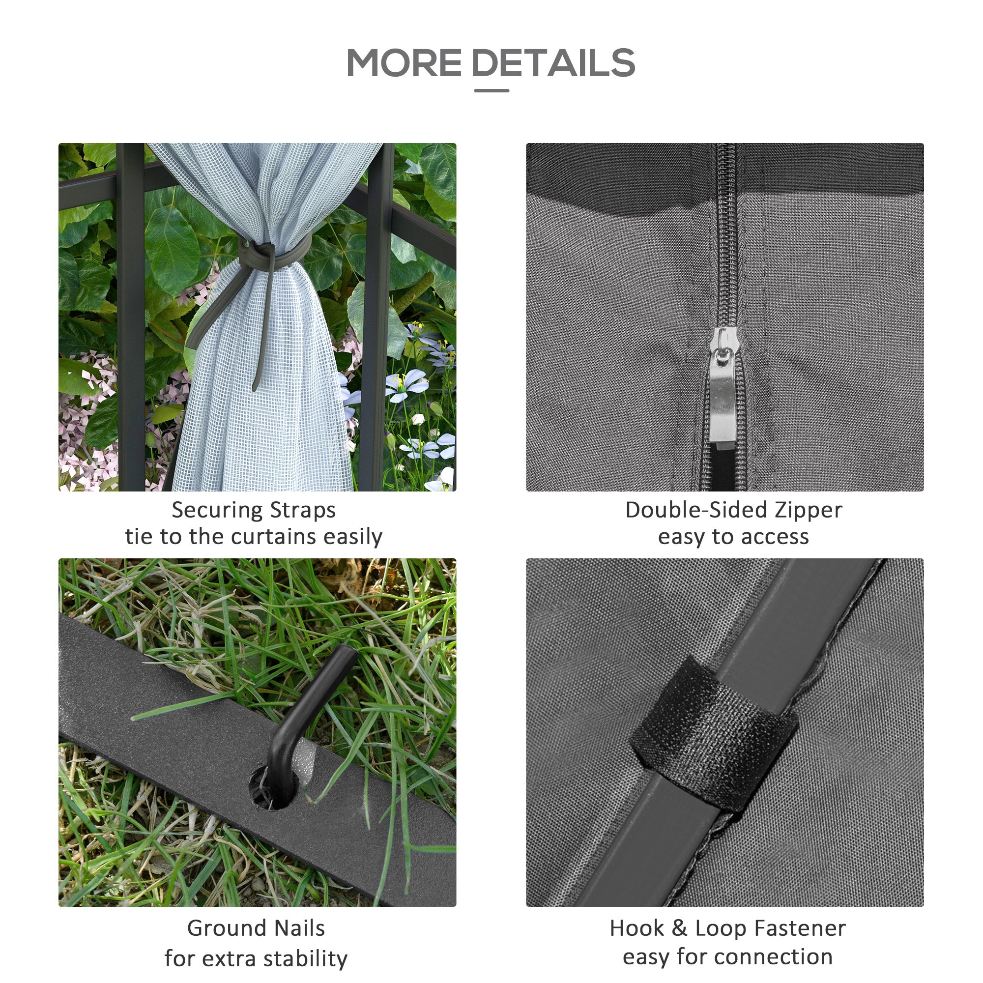 3 Metre Patio Gazebo with Mosquito Netting and Steel Frame - Grey