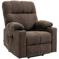 Oversized Power Lift Recliner Chair with Cup Holders and Remote Control - Dark Brown Velvet Feel