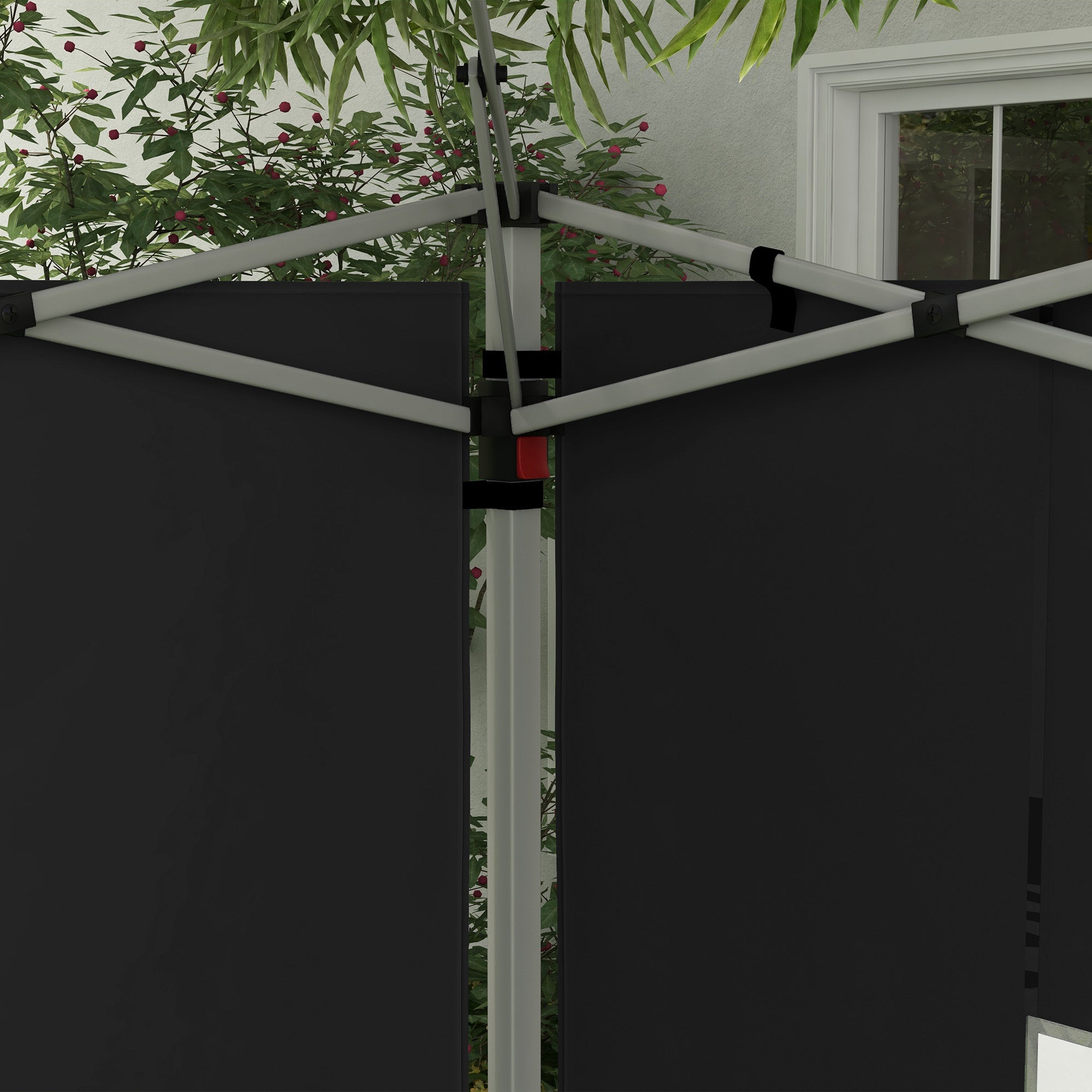 Gazebo Side Panels, Sides Replacement with Window for 3x3(m) or 3x4m Pop Up Gazebo, 2 Pack, Black