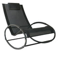 Orbital Rocking Chair Sun Lounger Recliner with Pillow Texteline Patio Garden - Black
