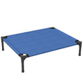 Elevated Portable Large Dog Bed for Camping and Outdoor Use - Blue