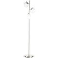 3-Light Modern Tree Floor Lamp with Globe Shades for Living Room & Bedroom - Silver
