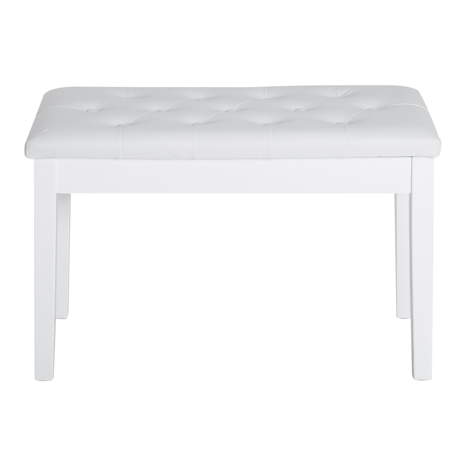 PU Leather Upholstered Piano Stool Makeup Stool Bench Dressing Table Seat with Storage 76x36x50cm, White