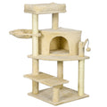 100cm Sisal Cat Tree Tower with Scratching Post - Cream White