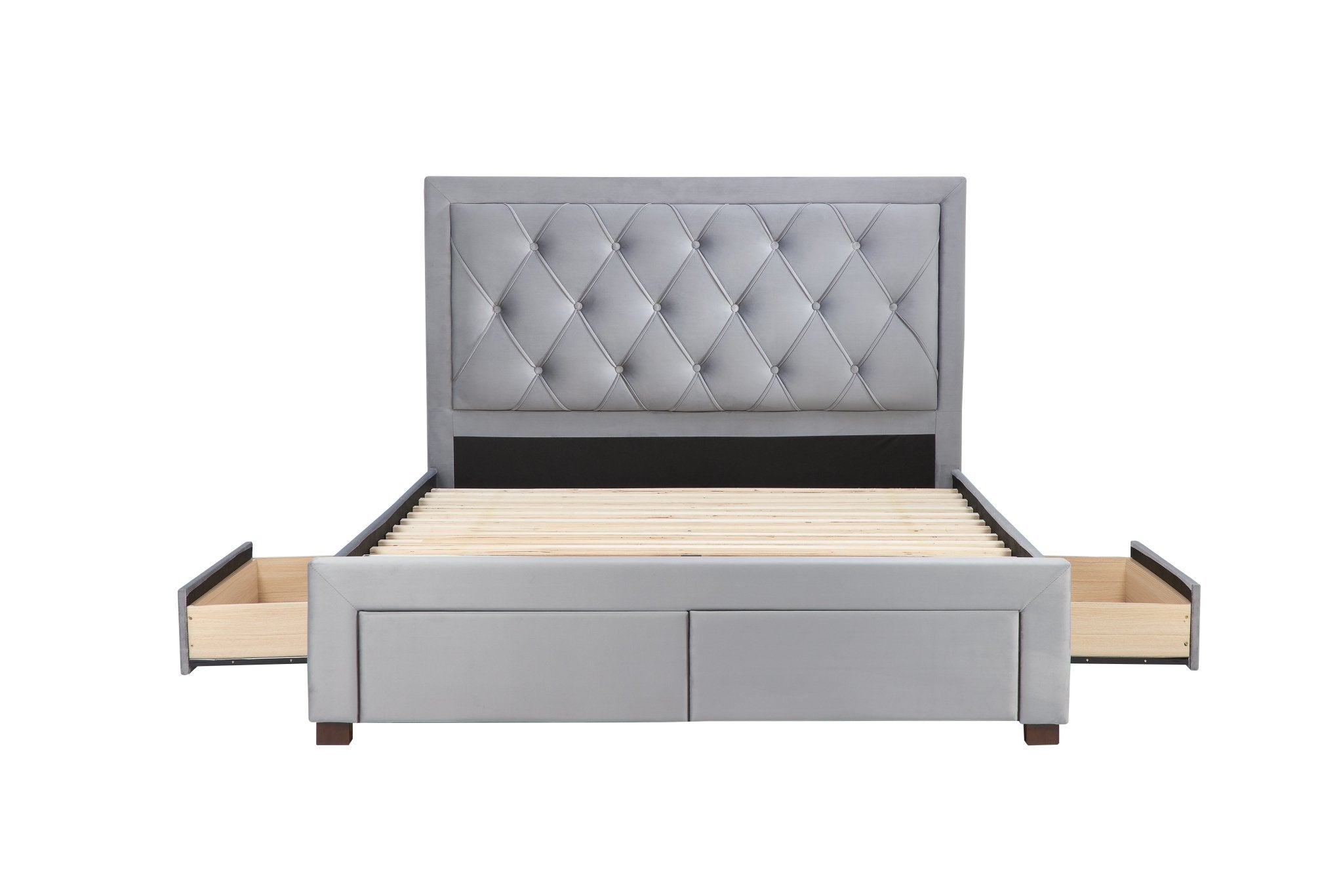 Woodbury Double Bed Grey - Bedzy UK modern and affordable home furniture England