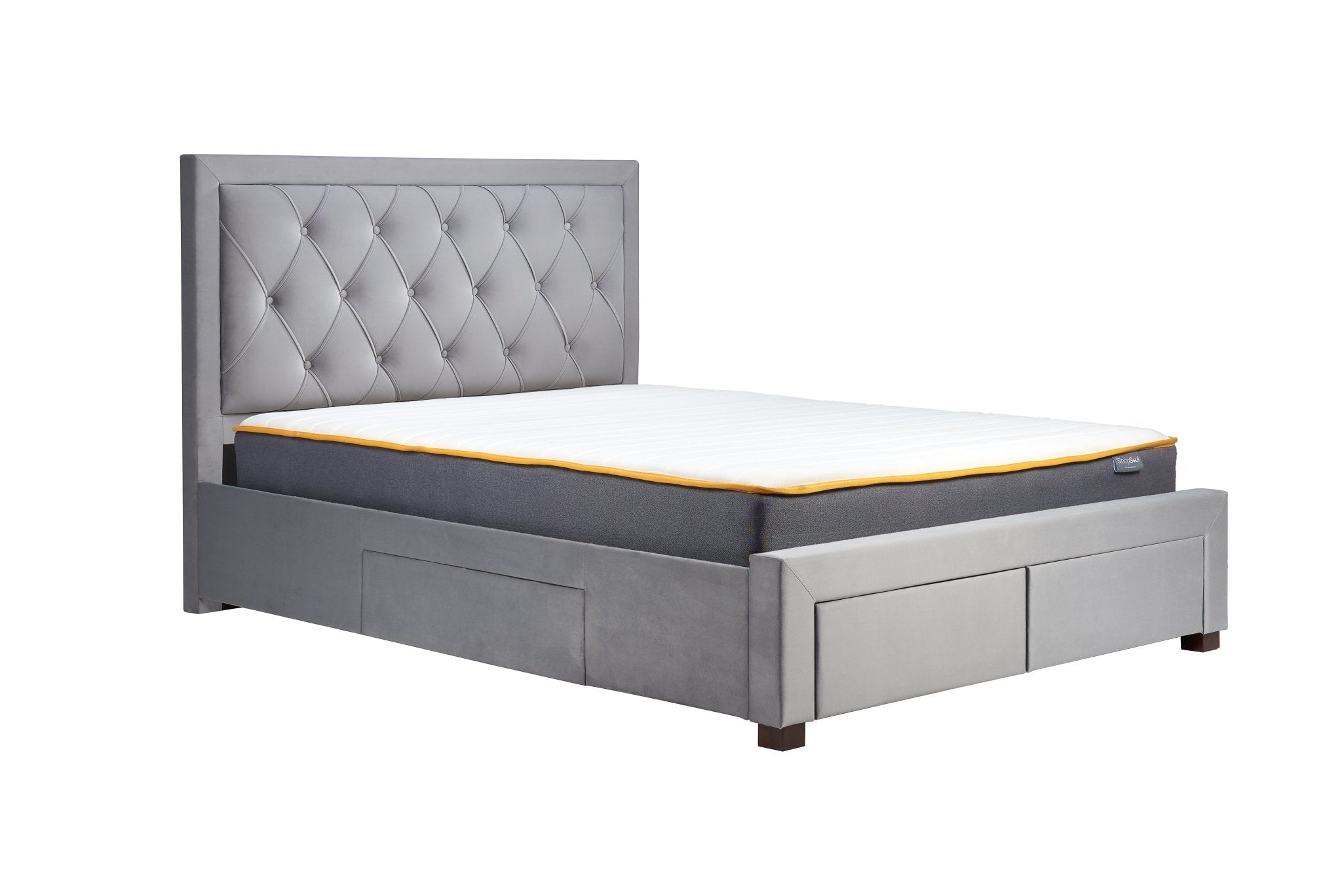 Woodbury Double Bed Grey - Bedzy UK modern and affordable home furniture England