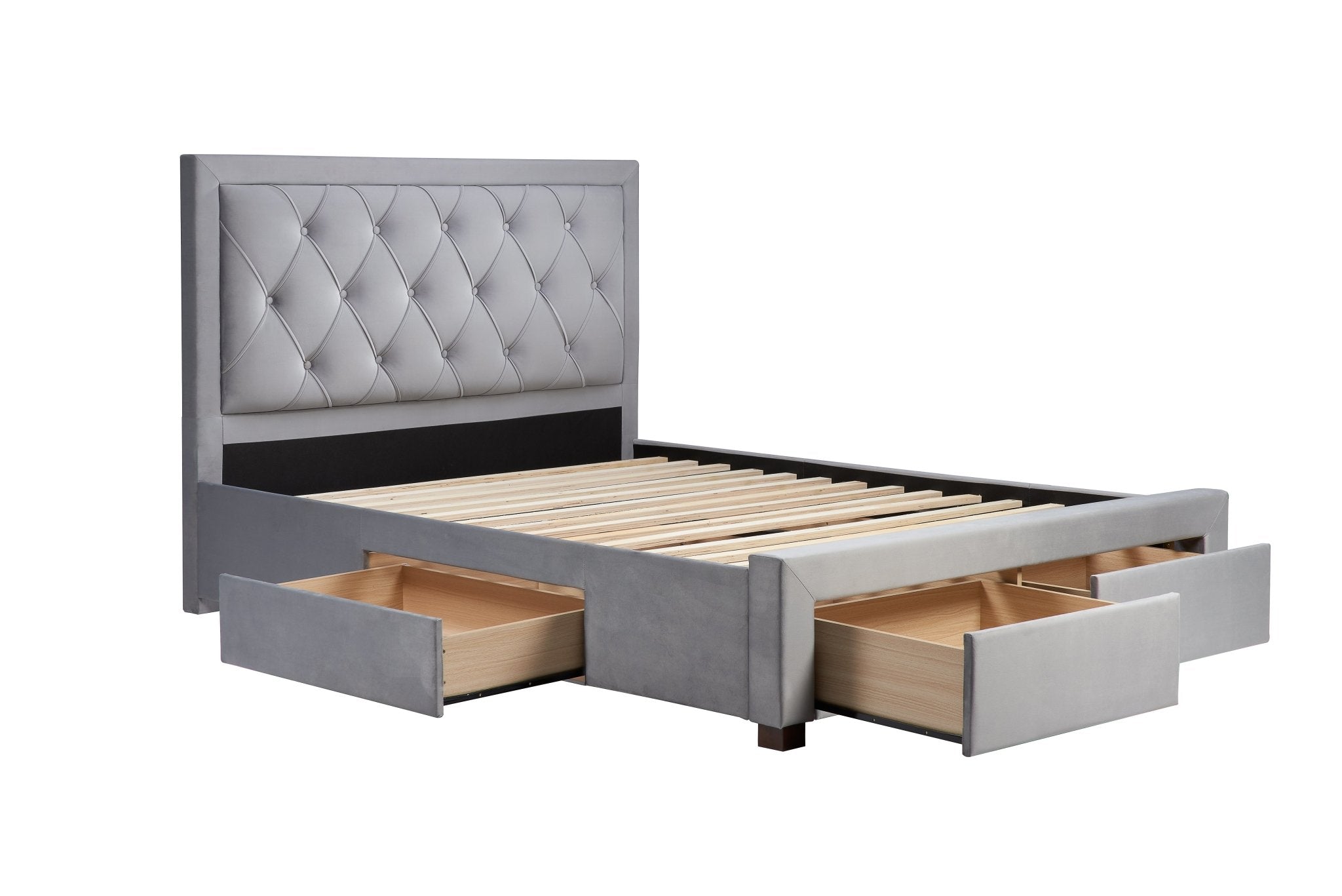 Woodbury Double Bed Grey - Bedzy UK modern and affordable home furniture England