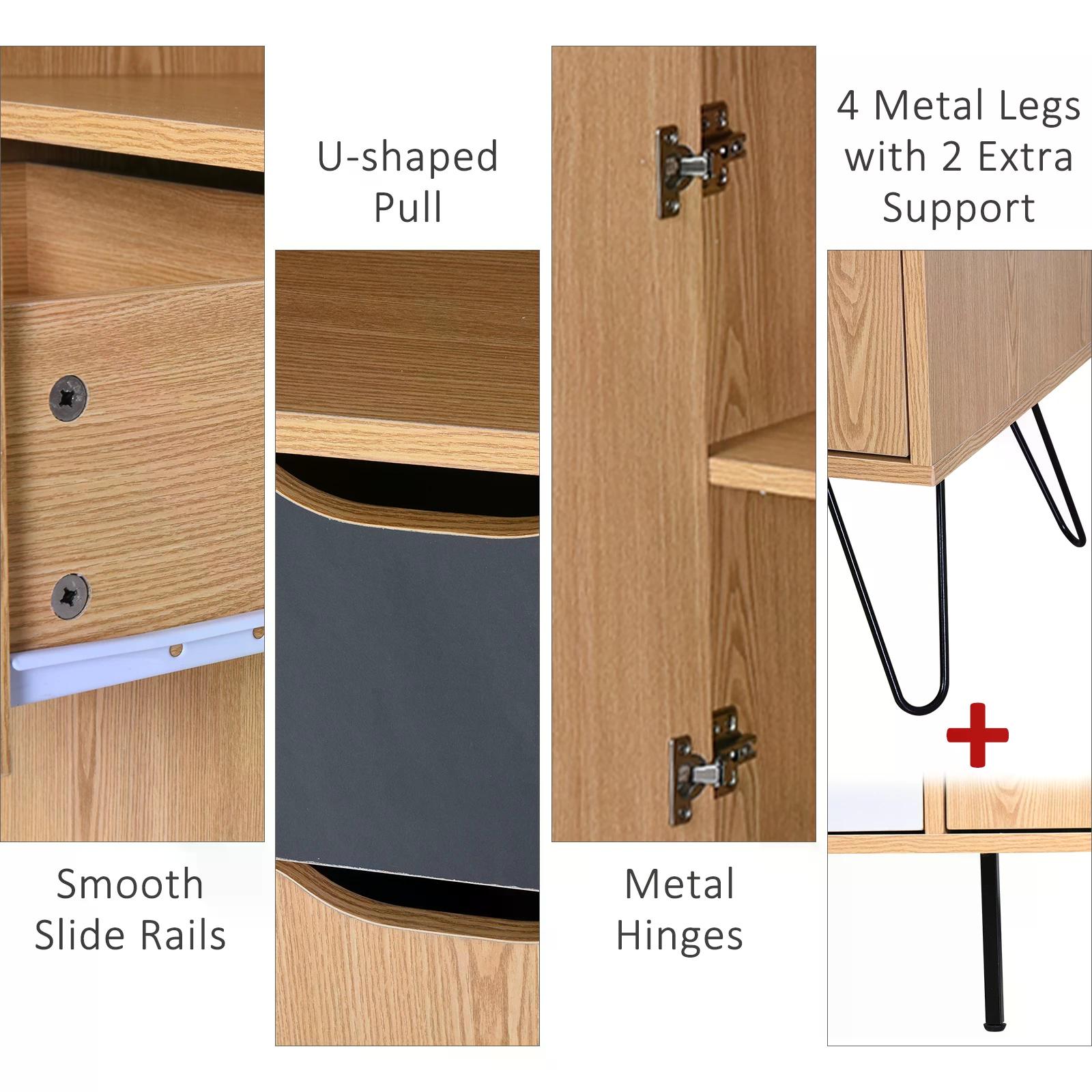 Particle Board 5-Compartment Elevated Storage Unit Black/White