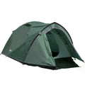 2 Room Dome Camping Tent for 3-4 Person with Weatherproof Vestibule - Green