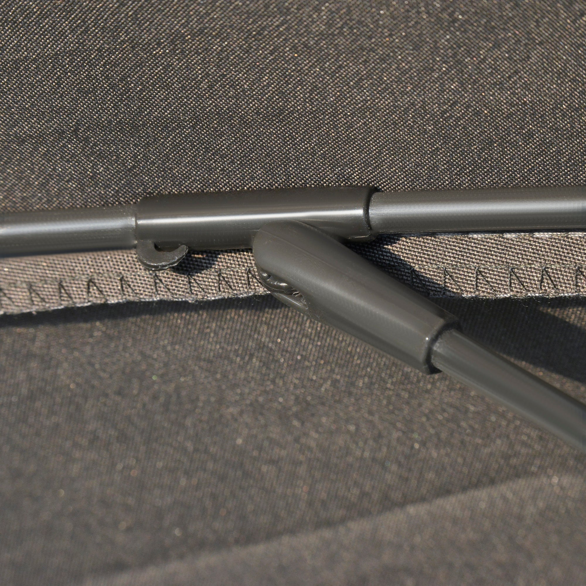 Garden Umbrella 255cm with Push Button Tilt and Fibreglass Ribs - Dark Grey