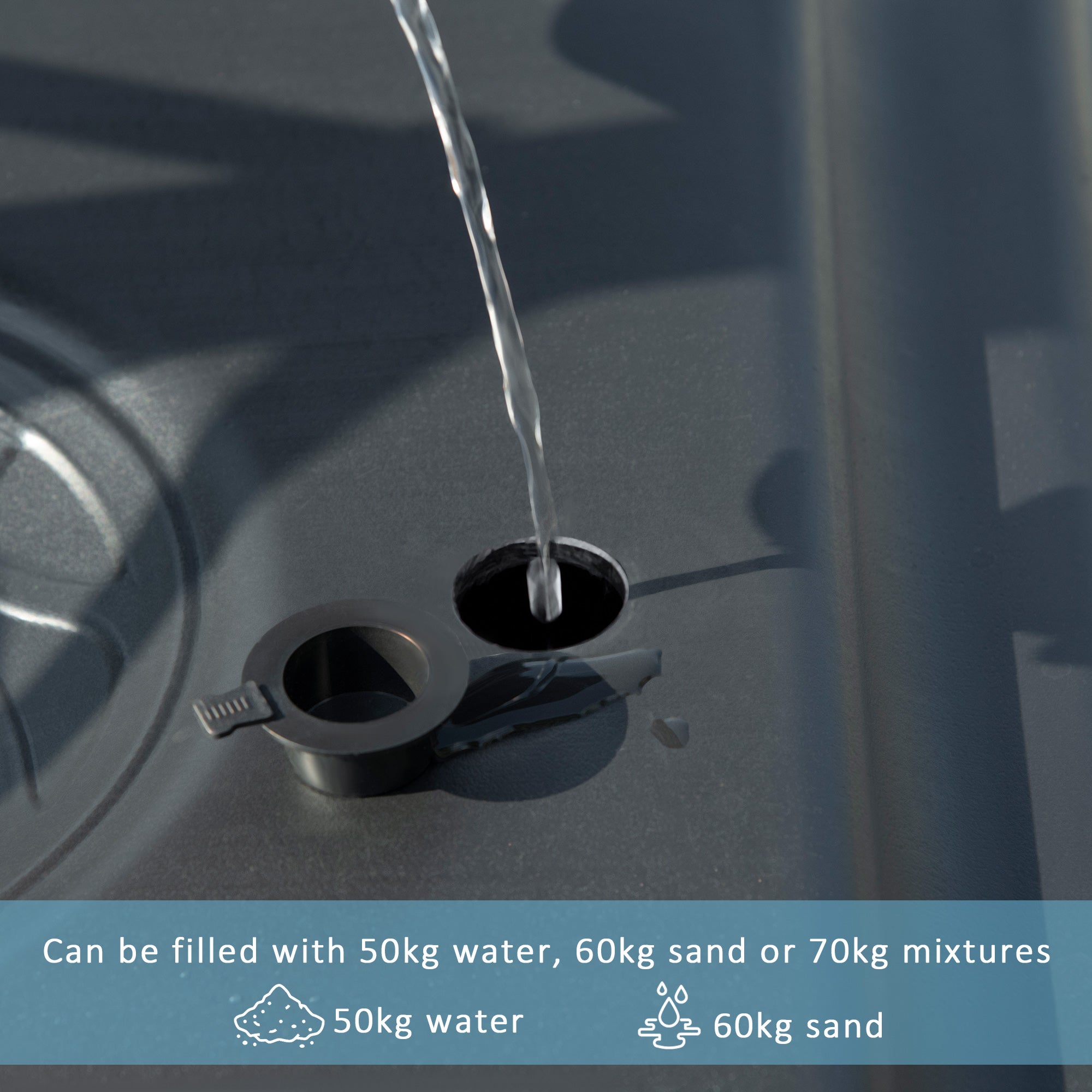 Adjustable 2.1-2.6m Basketball Hoop and Stand with Weighted Base and Wheels - Black Red Orange