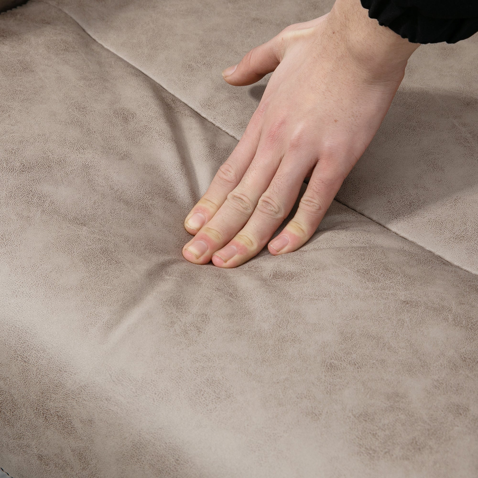 Swivel Recliner Chair and Footstool, Upholstered Reclining Armchair with Ottoman, Adjustable and Removable Headrest, Khaki