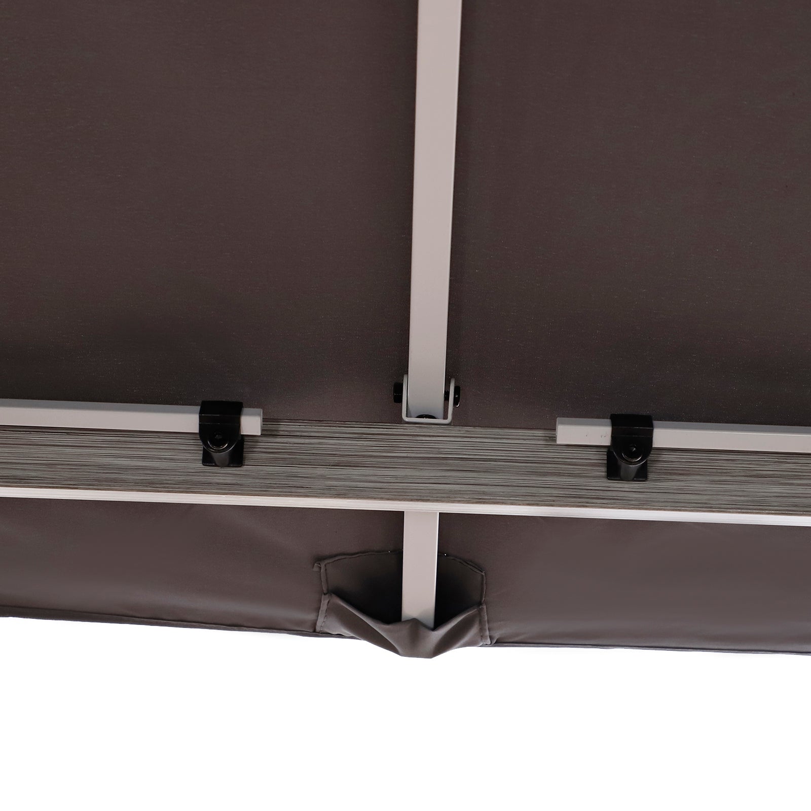 Metal Frame Curtain Draped Outdoor Garden Gazebo Grey