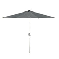 2.7m Garden Parasol with LED Lights and Tilt Crank - Grey