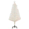4ft Prelit Artificial Christmas Tree with Fiber Optic LED Lights - White