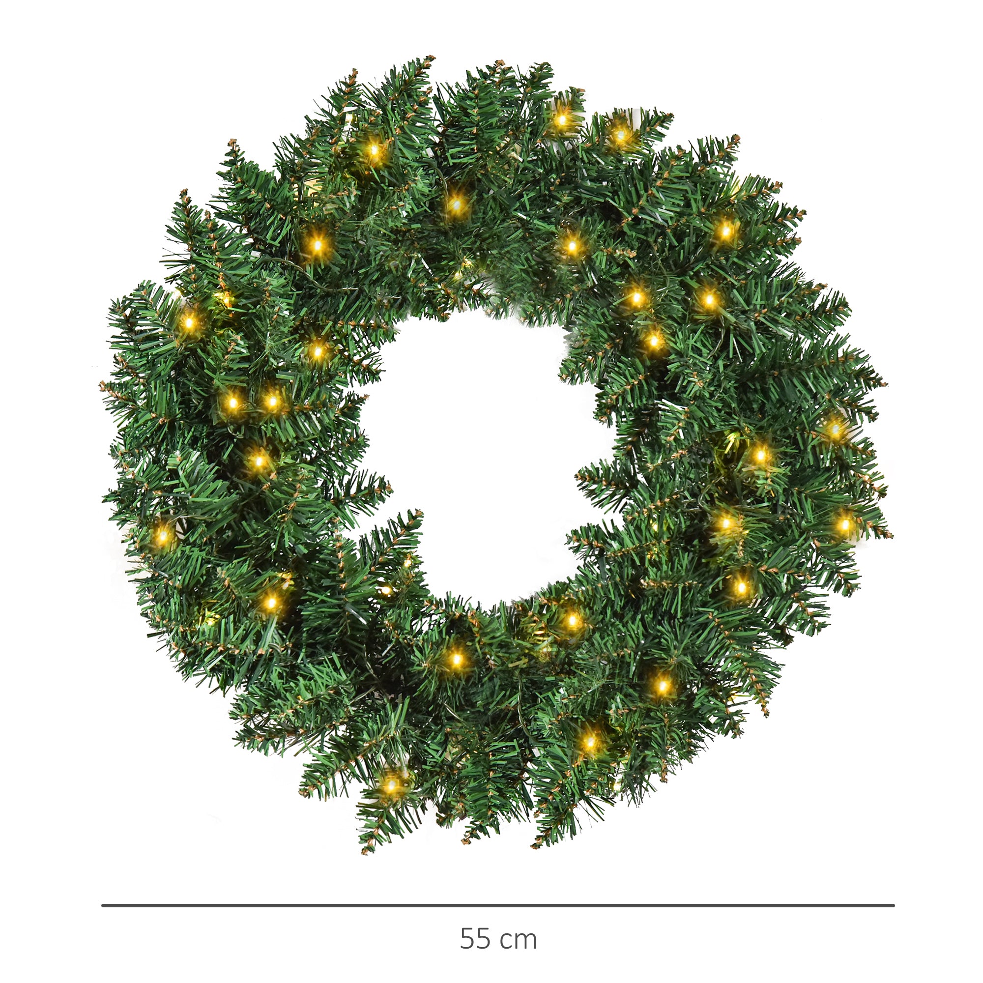 Christmas Wreath Decoration, 50 LED Lights