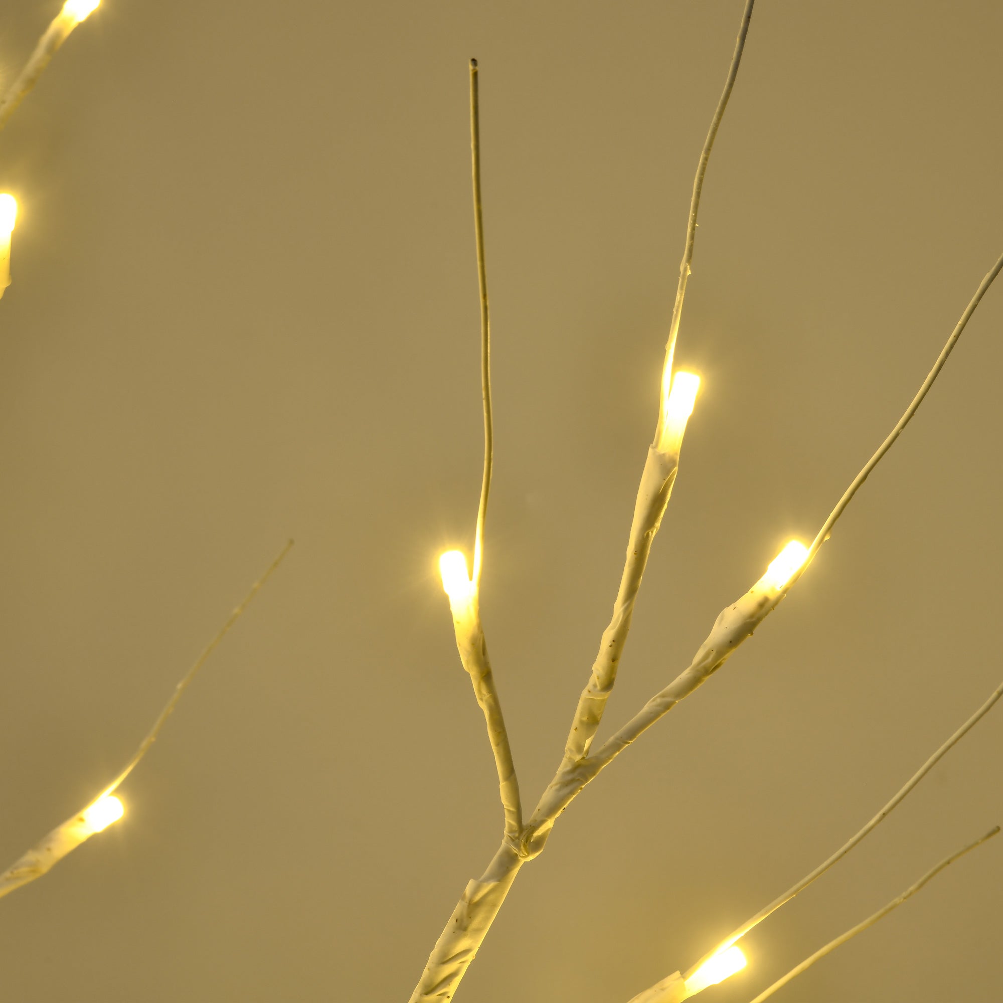 4ft Artificial White Birch Tree with 72 Warm White LED Lights - White