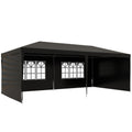 6 x 3 Metre Outdoor Party Tent Gazebo with Windows and Side Panels - Black