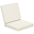 Set of 2 Garden Seat and Back Cushions for Outdoor Furniture - Cream White