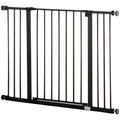 Adjustable Dog Gate Pet Safety Stair Barrier 76-107 cm Auto Close Door - Black