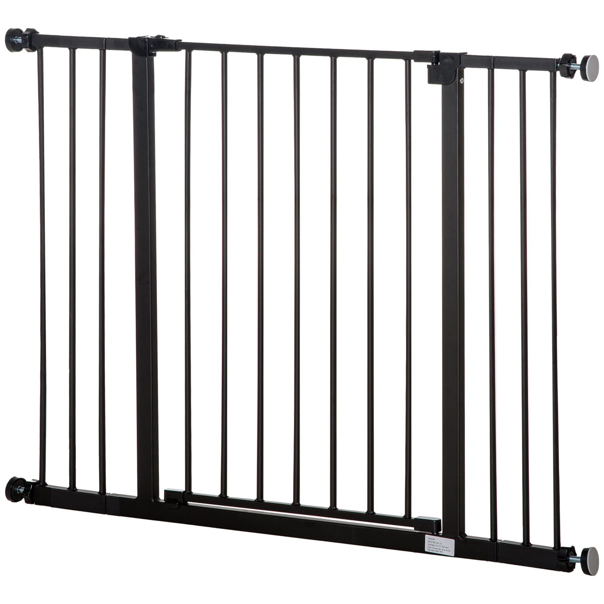 Dog Gate Pet Safety Gate Stair Barrier Auto Close Door Adjustable 76 - 107 cm, Black