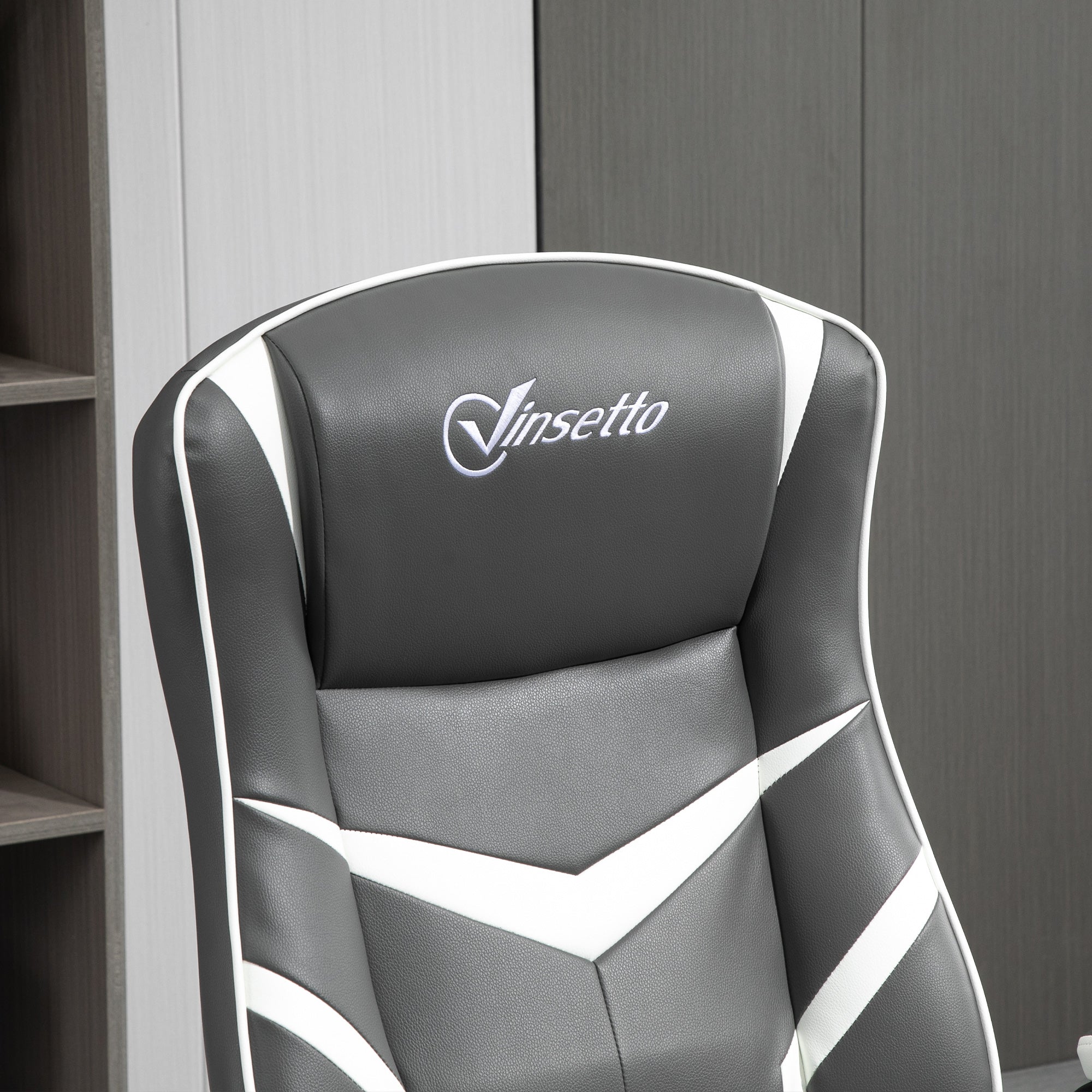 Video Best Gaming Chair Computer Chair, Playseat with Adjustable Height, Swivel Base, Desk Chair, PVC Leather Swivel Chair, Grey