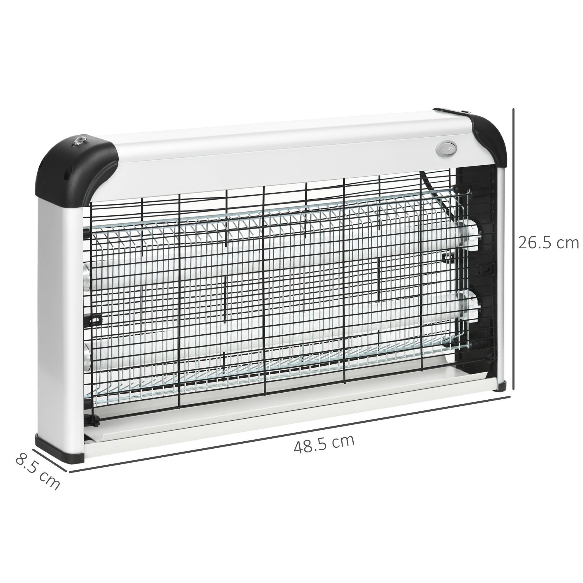 30W Electric Fly Mosquito Killer with 60m² Coverage Free Standing & Wall Hanging - Silver