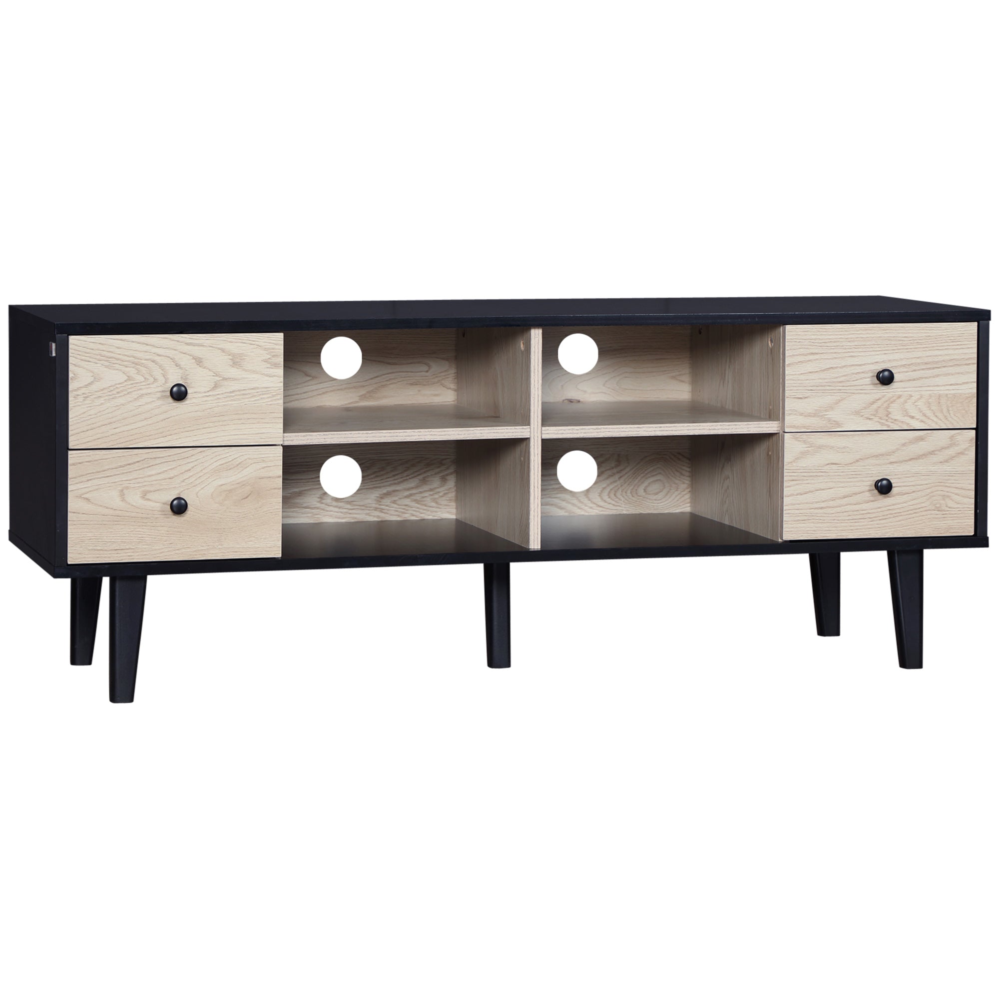 TV Unit Cabinet for TVs up to 60 Inches, TV Stand with Drawers and Adjustable Shelves for Living Room, Grey