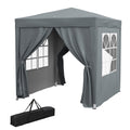 2 Metre x 2 Metre Pop Up Garden Gazebo with Removable Walls - Grey