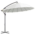 3 Metre Cantilever Garden Parasol with Crank Handle and Cross Base - Off White