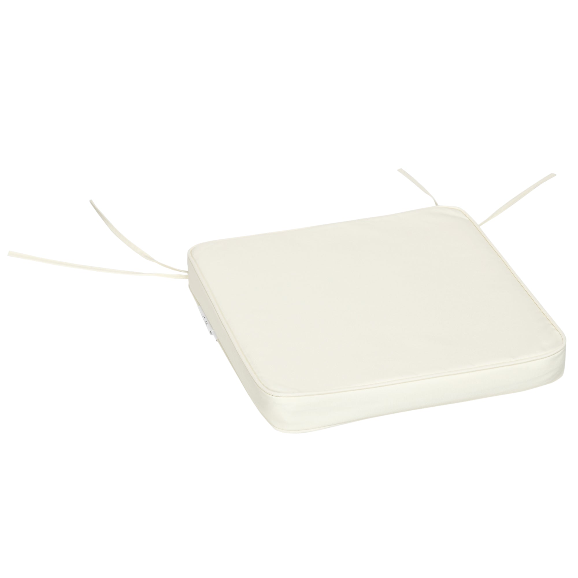 Set of 6 Chair Cushions with Tie Fastenings - Cream White