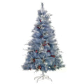 150cm Christmas Tree with Replica Berries and Spruce Decoration - Grey
