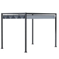 4 x 3m Metal Pergola Gazebo with Retractable Canopy Patio Sun Shelter - Grey