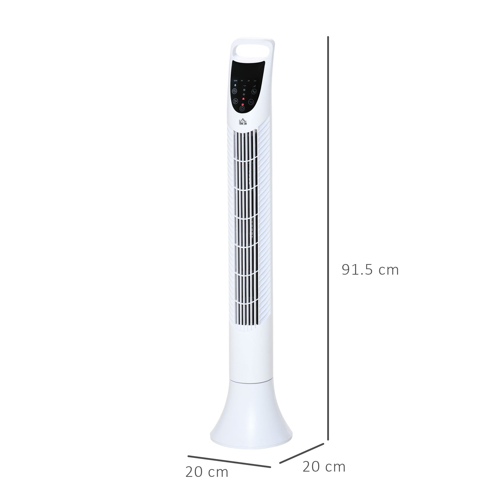 36'' Freestanding Tower Fan, 3 Speed 3 Mode, 7.5h Timer, 70 Degree Oscillation, LED Panel, 5M Remote Controller, White