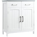 Freestanding Wooden Bathroom Floor Cabinet with Adjustable Shelf and Drawers - White
