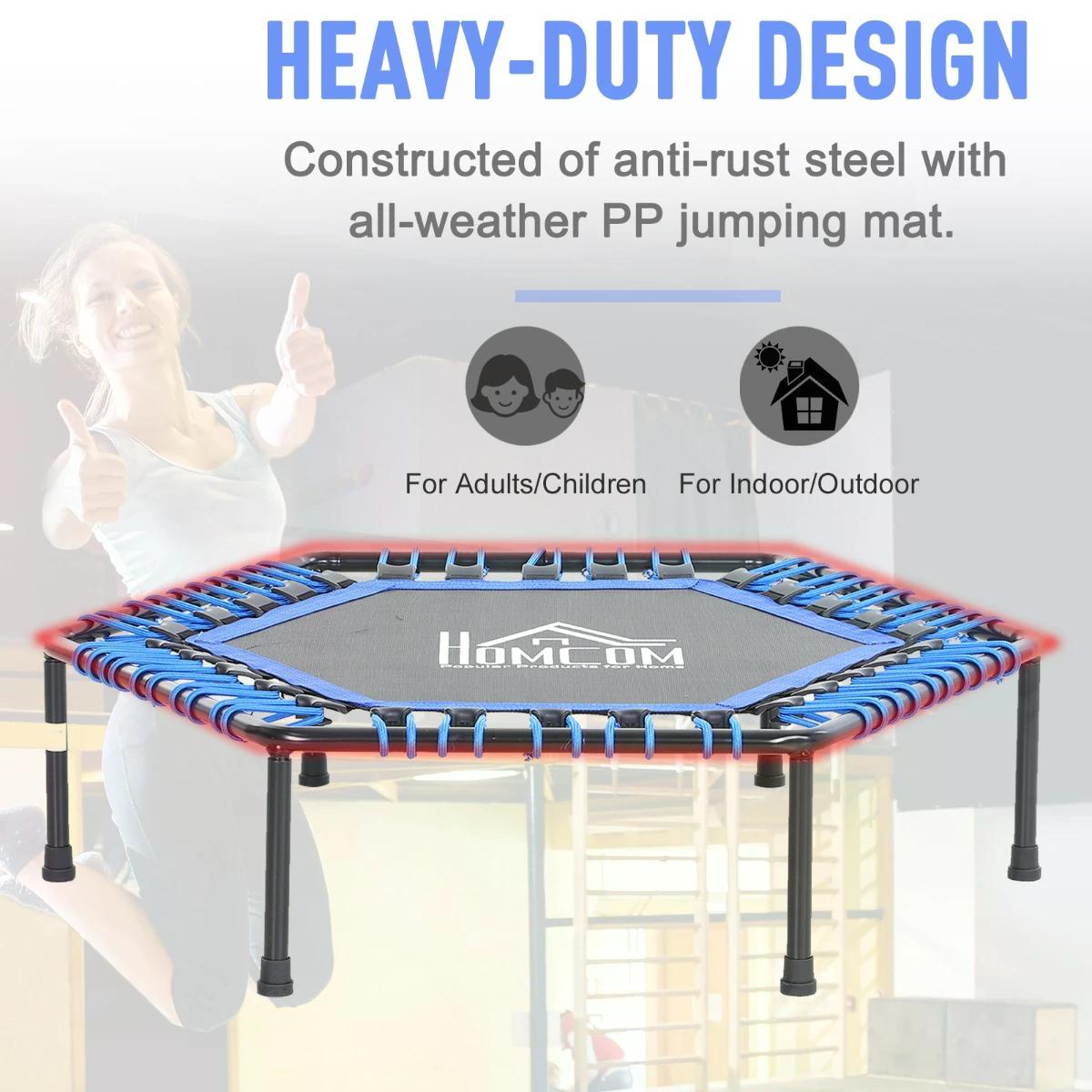 40" Mini Hexagon Steel Frame Trampoline Blue